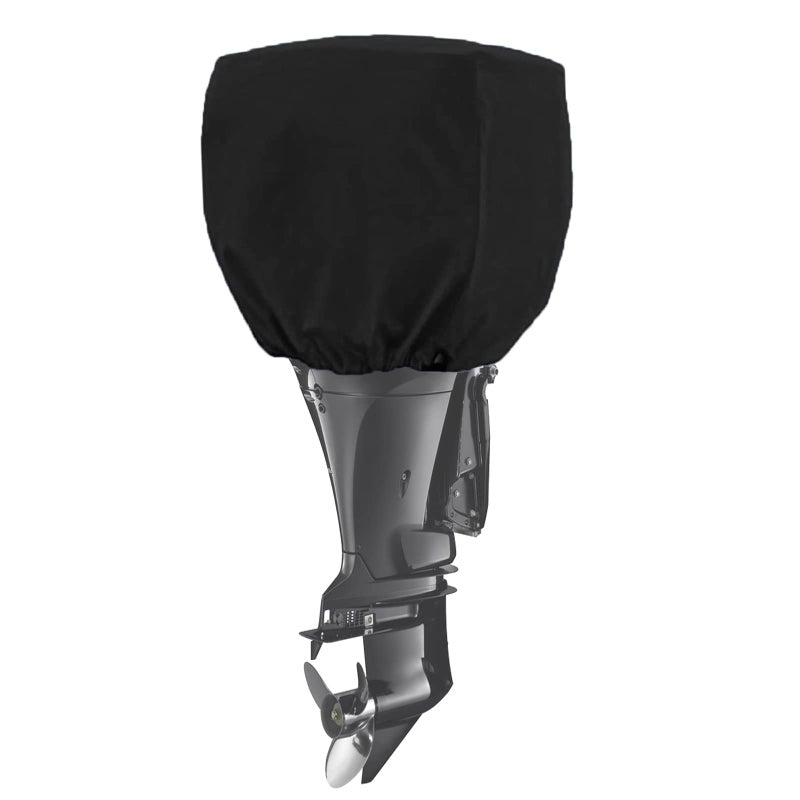 FCOUIID Outboard Motor Cover Boat Motor Cover, Outboard Engine Cover Up to 50-115 Thick (Black,2 Strokes) - Image 1